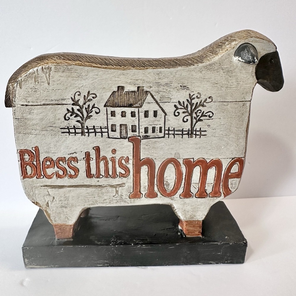 Rustic Farmhouse Decor Sheep Bless This Home Wooden